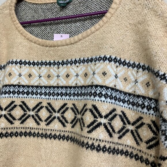 Wild Fable Women's XXL Beige Fair Isle Pullover Knit Cozy Soft Cropped Sweater - Picture 6 of 10